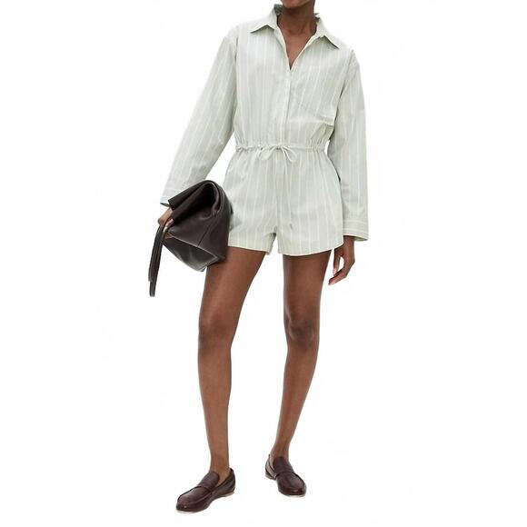 NEW PISTOLA amelie long sleeve romper in green